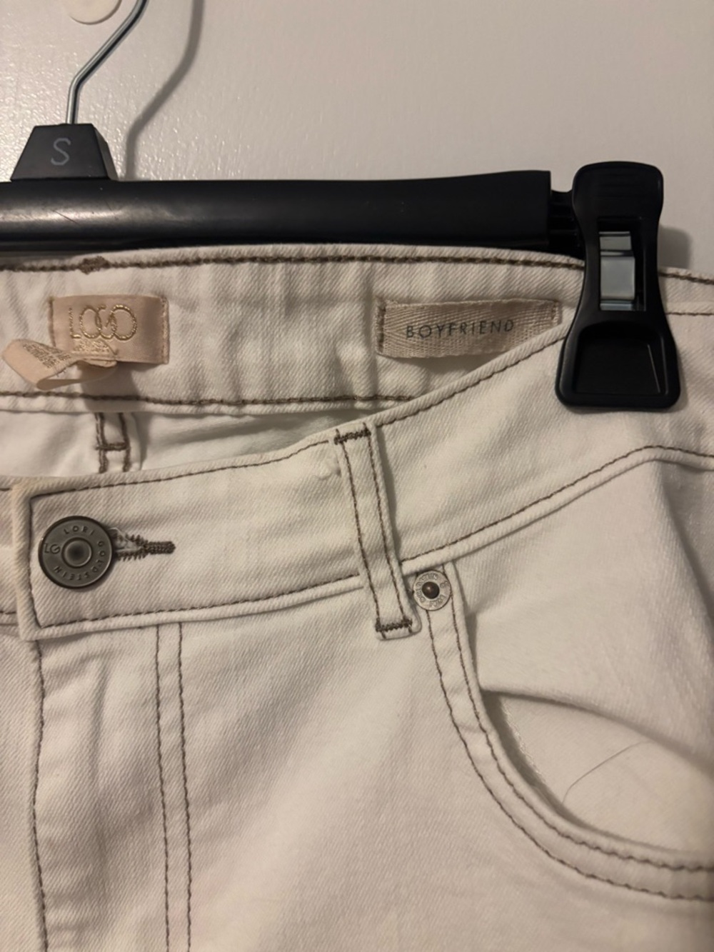 Retro Boho Cream High-Rise Patchwork Boyfriend Jeans Y2K 90s Style Size 8 - Picture 4 of 7